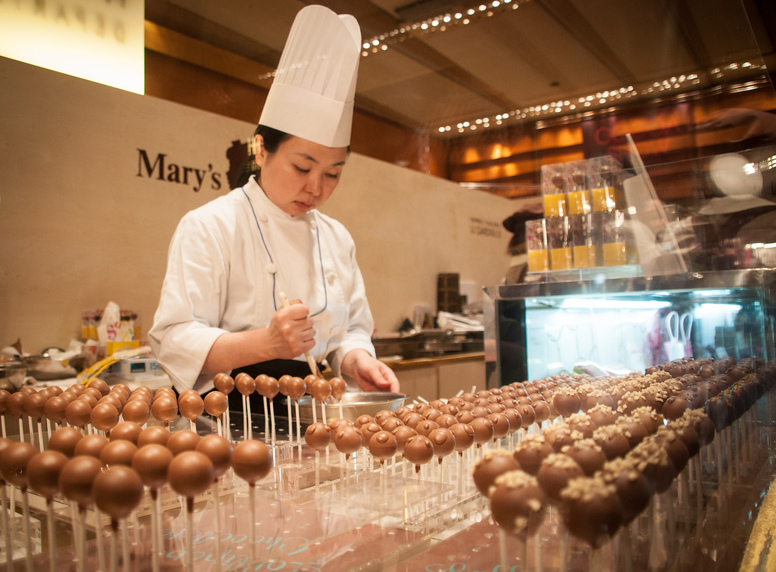Ukázka výroby čokolády na Salon du Chocolat